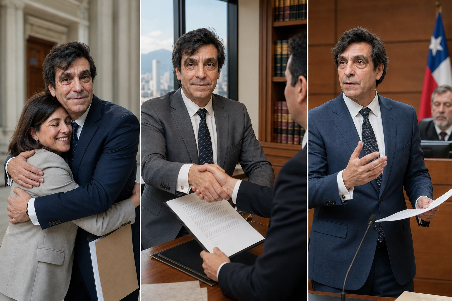 Jaime Gómez Castilla: abrazando a una clienta, cerrando un acuerdo y litigando en tribunal